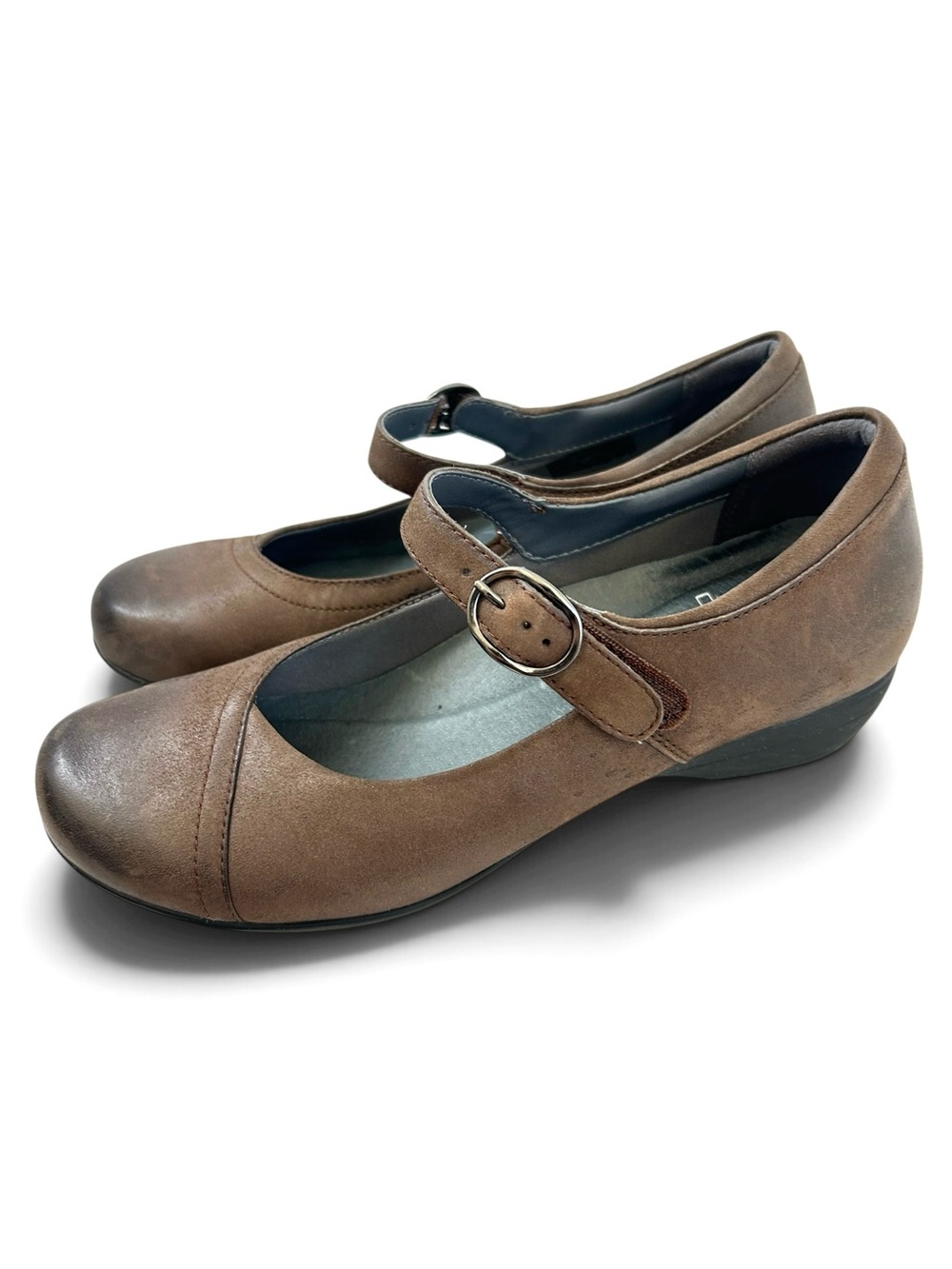Dansko Fawna Womens Brown Leather Mary Jane Flats Shoes Size 39 8.5